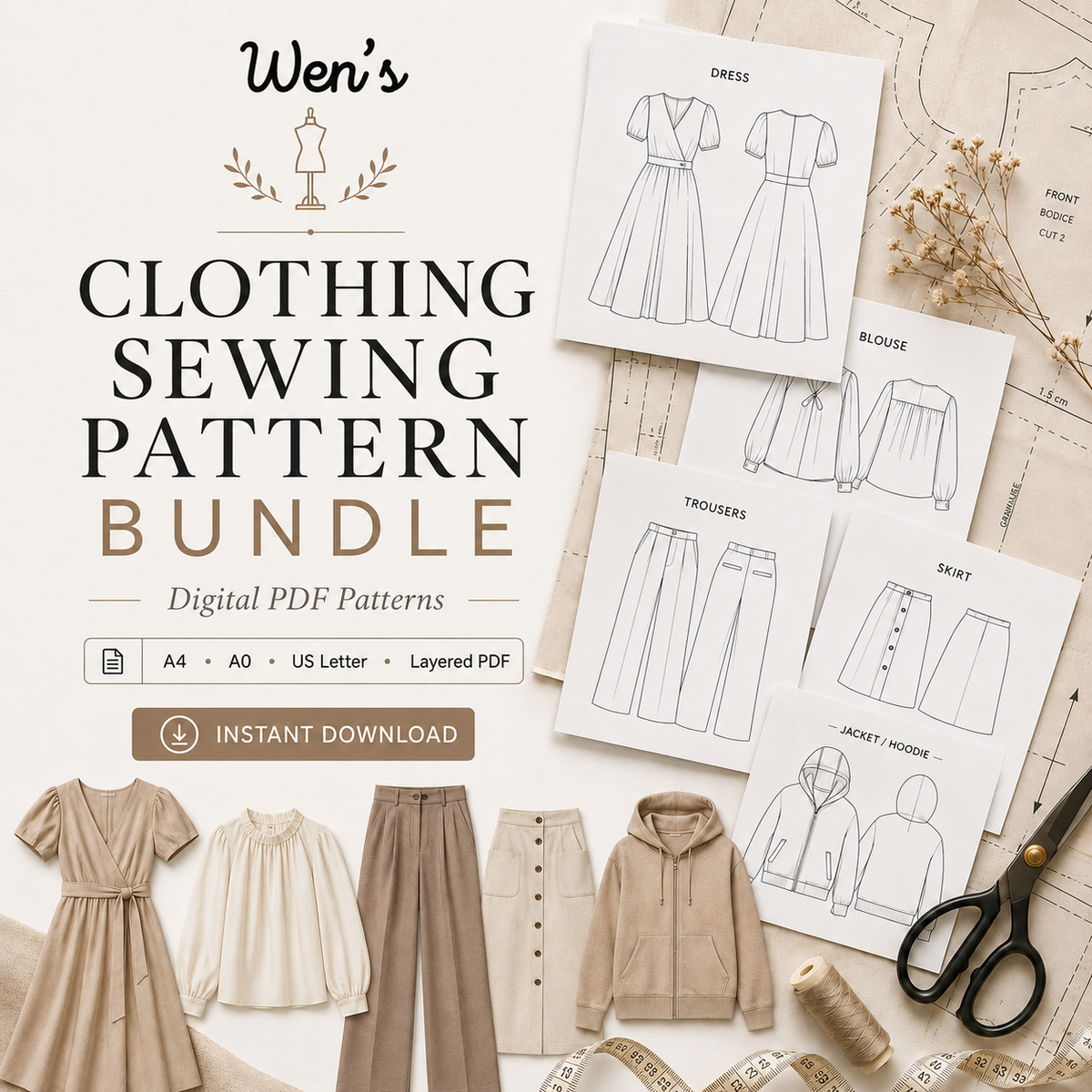 PDF Sewing Patterns Bundle – Digital Download