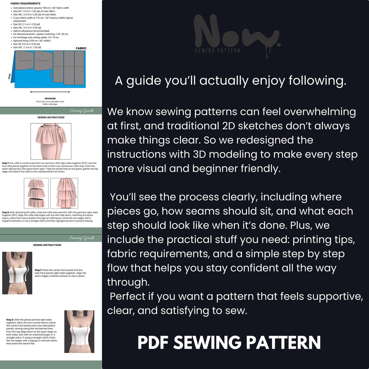 Trio Bolero Set Sewing Pattern PDF | 3 Piece Loungewear Set | Easy Beginner Sewing | XS–3XL | A4 A0 US Letter