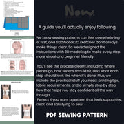 Palazzo Lounge Pants PDF Sewing Pattern | High Waist Wide Leg Pants | Elastic Waist Loungewear Trousers | A4 A0 US Letter | XS-3XL