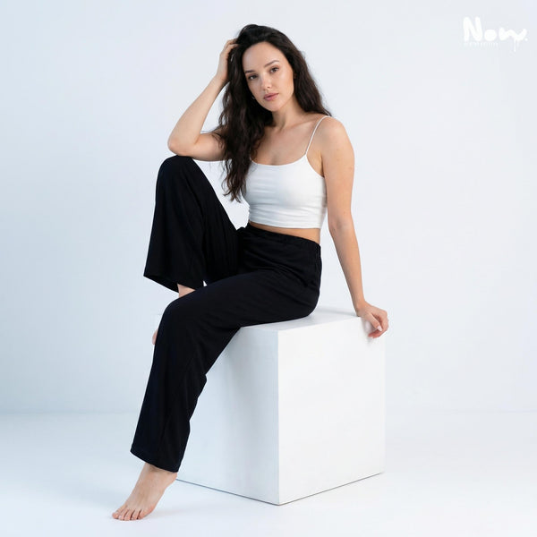 Palazzo Lounge Pants PDF Sewing Pattern | High Waist Wide Leg Pants | Elastic Waist Loungewear Trousers | A4 A0 US Letter | XS-3XL