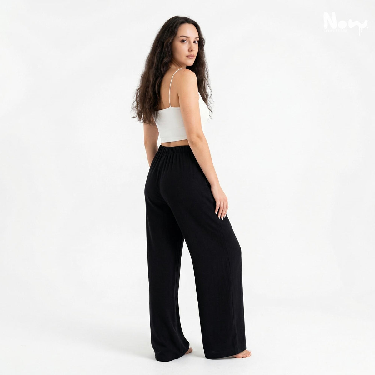 Palazzo Lounge Pants PDF Sewing Pattern | High Waist Wide Leg Pants | Elastic Waist Loungewear Trousers | A4 A0 US Letter | XS-3XL