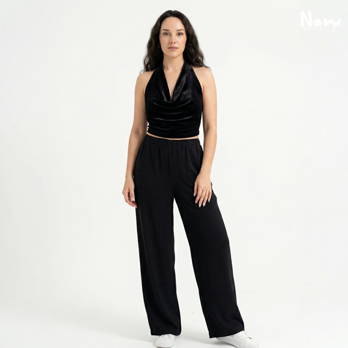 Halter Cowl Top Pattern PDF | Backless Halter Neck Crop Top | Cowl Neck Party Top | A4 A0 US Letter | XS-3XL