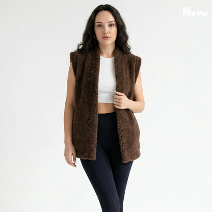 Cocoa Teddy Vest PDF Sewing Pattern | Sherpa Fleece Vest Pattern | A4 A0 US Letter | XS to 3XL | Digital Download | Sewing Template