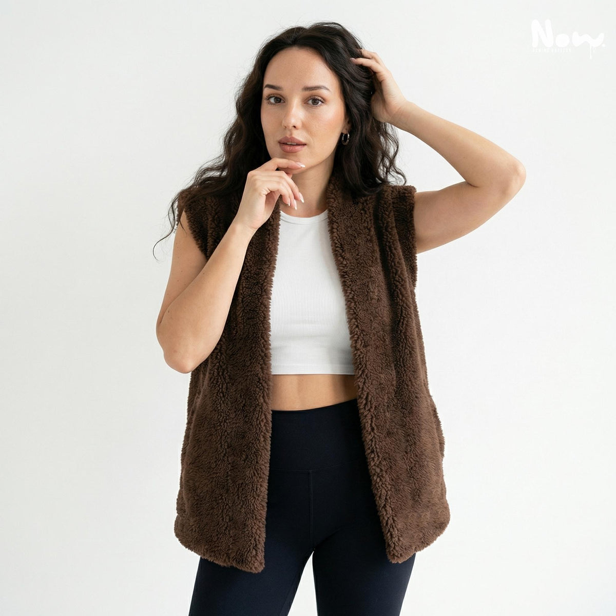 Cocoa Teddy Vest PDF Sewing Pattern | Sherpa Fleece Vest Pattern | A4 A0 US Letter | XS to 3XL | Digital Download | Sewing Template