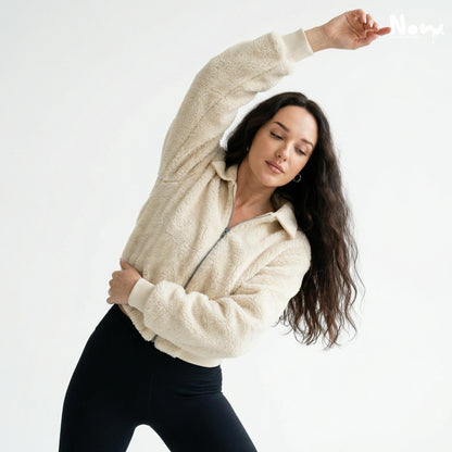 Teddy Jacket PDF Sewing Pattern | Zip Front Sherpa Fleece Jacket | Cropped Outerwear | XS-3XL