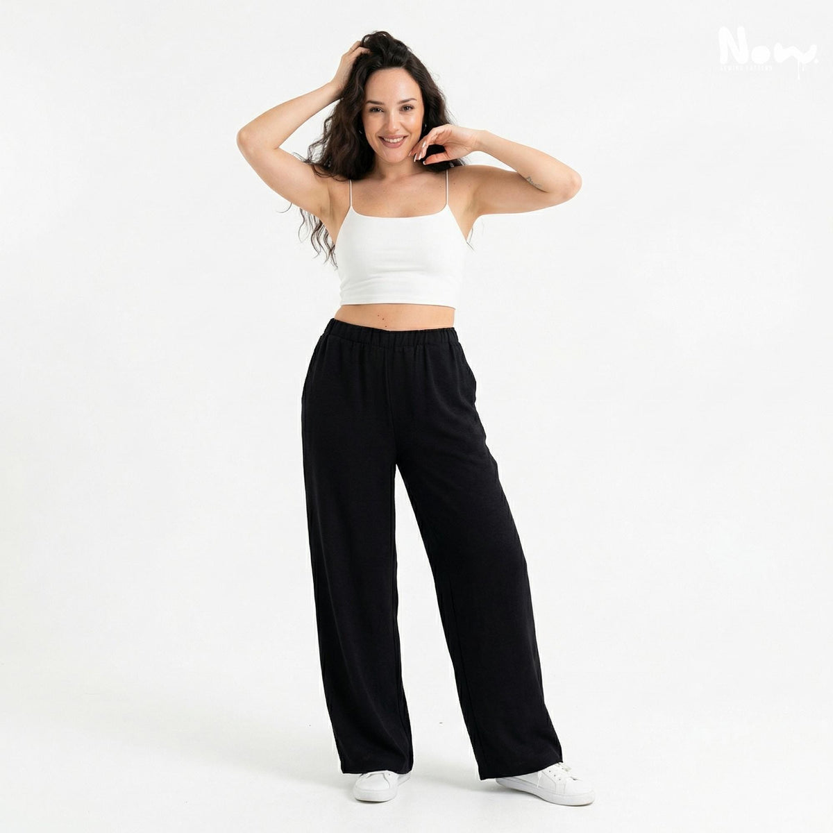 Palazzo Lounge Pants PDF Sewing Pattern | High Waist Wide Leg Pants | Elastic Waist Loungewear Trousers | A4 A0 US Letter | XS-3XL
