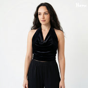 Halter Cowl Top Pattern PDF | Backless Halter Neck Crop Top | Cowl Neck Party Top | A4 A0 US Letter | XS-3XL