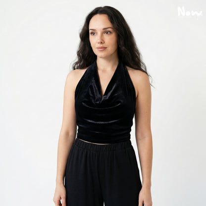 Halter Cowl Top Pattern PDF | Backless Halter Neck Crop Top | Cowl Neck Party Top | A4 A0 US Letter | XS-3XL