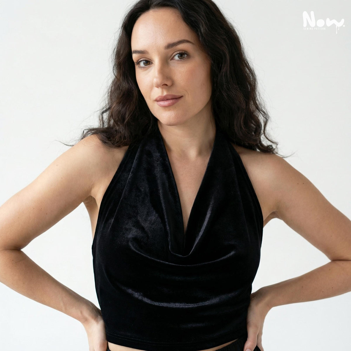 Halter Cowl Top Pattern PDF | Backless Halter Neck Crop Top | Cowl Neck Party Top | A4 A0 US Letter | XS-3XL