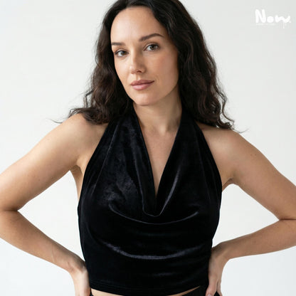 Halter Cowl Top Pattern PDF | Backless Halter Neck Crop Top | Cowl Neck Party Top | A4 A0 US Letter | XS-3XL