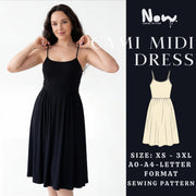 Cami Midi Dress Pattern PDF | Strappy Midi Dress Sewing Pattern | Sleeveless Slip Dress | XS - 3XL | Instant Download | A0, A4 and US Letter
