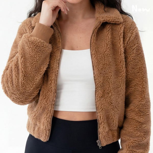 Sherpa Jacket Sewing Pattern | Zip Up Fleece Jacket PDF | Cropped Outerwear Pattern | XS-3XL