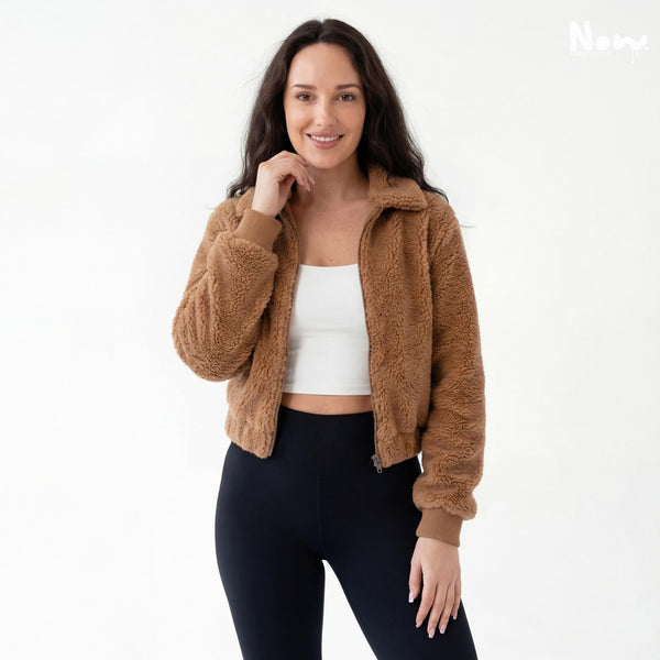 Sherpa Jacket Sewing Pattern | Zip Up Fleece Jacket PDF | Cropped Outerwear Pattern | XS-3XL